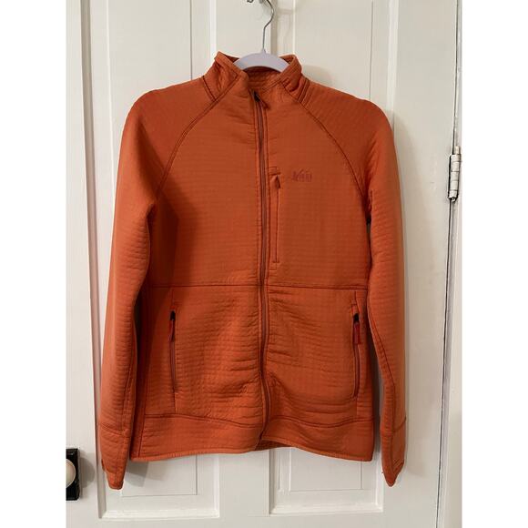 REI Co-op Flash Power Air Fleece Jacket Women's orange small R1 lightweight zip - Picture 1 of 5